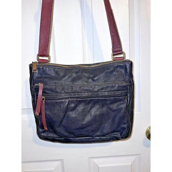FOSSIL Corey Large Crossbody Bag Black Leather Messenger Bag Purse - Picture 4 of 14